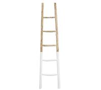 Echelle en bois naturel et blanc
