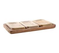 Ensemble de 4 plateaux assortis en paulownia