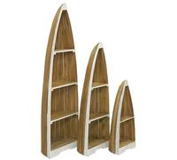 AUBRY GASPARD Étagère en Acajou Barque Lot de 3