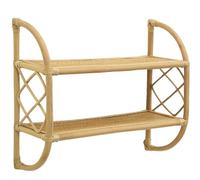 AUBRY GASPARD Etagère Murale en rotin Naturel 2 Niveaux