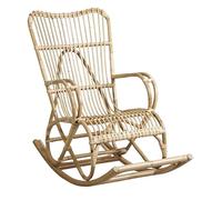 AUBRY GASPARD - Fauteuil à Bascule Manau Naturel - 59 x 120 x 100 cm - Hauteur d'Assise 44 cm - Intérieur Extérieur - Livré Monté - Artisanale - Confort Élégance Rustique