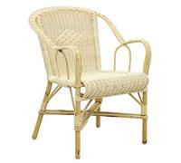 AUBRY GASPARD - Fauteuil Crapaud Manau Rotin Naturelle - Motif Losange Tressé - 60 x 60 x 81 cm - Compatible Extérieur - Entretien Facile - Élégant Léger