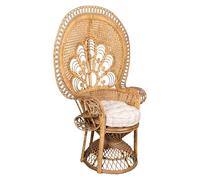 AUBRY GASPARD - Fauteuil Emmanuelle Rotin Marron - Coussin Coton Garni Kapok - 105 x 74 x 150 cm - Hauteur Assise 48 cm - Élégance Exotique Salon Terrasse Intérieure