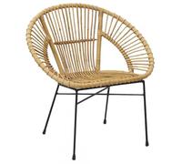 Fauteuil En Rotin Naturel Et Métal Incolore