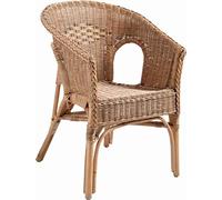 AUBRY GASPARD - Fauteuil en Rotin Patiné Marron Léa - Dimensions 57 x 57 x 80 cm - Hauteur d'Assise 42 cm - Compatible Extérieur - Entretien Facile - Idéal pour Aménagement Jardin et Espace Détente