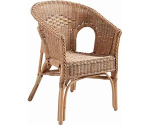 AUBRY GASPARD - Fauteuil en Rotin Patiné Marron Léa - Dimensions 57 x 57 x 80 cm - Hauteur d'Assise 42 cm - Compatible Extérieur - Entretien Facile - Idéal pour Aménagement Jardin et Espace Détente