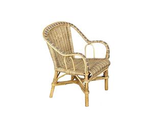 AUBRY GASPARD - Fauteuil Enfant en Rotin Crapaud - Manau et Moelle de Rotin - Dimensions 41 x 42 x 50 cm - Hauteur d'Assise 27 cm - Design - Idéal pour Chambre d'enfant, Confort et Style Naturel