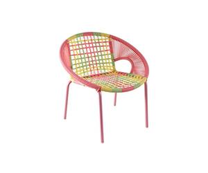AUBRY GASPARD - Fauteuil Enfant Multicolore Polyrésine et Métal Laqué - Vert, Rose, Jaune - 51 x 44 x 51 cm - Hauteur Assise 27 cm - Idéal Chambre Enfant - Livré Monté