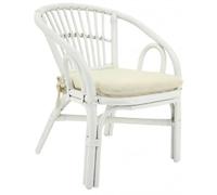 AUBRY GASPARD - Fauteuil Enfant Rotin Laqué Blanc - Coussin Déhoussable Coton - Mousse Polyéther - 39 x 49 x 50 cm - Hauteur Assise 28 cm - Livré Monté - Design Confortable - Empilable