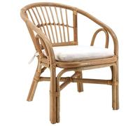 AUBRY GASPARD - Fauteuil Enfant Rotin Teo Naturel - Coussin Coton - 38 x 47 x 50 cm - Hauteur Assise 31 cm - Livré Monté - Léger et Confortable dès 3 Ans - Poids 2 kg