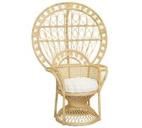 AUBRY GASPARD Fauteuil Rotin Beige Naturel 74 x 105 x 150 cm