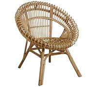 AUBRY GASPARD - Fauteuil Soleil Rotin Naturel - 76 x 66 x 80 cm - Hauteur Assise 42 cm - Extérieur Compatible - Empilable Léger - Patine Naturellement - Entretien Facile - Livré Monté