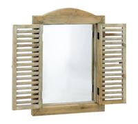 AUBRY GASPARD - Fenêtre Miroir en Bois Teinté avec Volets Mobiles - Dimensions 39X4X53 cm - Design Élégant et Pratique - Finition Naturelle - Idéal pour Tous Espaces - Naturel 39X4X53 cm