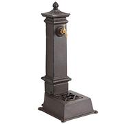 AUBRY GASPARD - Fontaine de Jardin Fonte Opra - Noir Mat - Robinet Métal Doré - 30x37x77 cm - Raccordement Évacuation Dessous - Livrée en Kit - Poids 21 kg