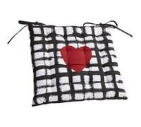 Aubry Gaspard - Galette de chaise en coton Coeur Blanc G