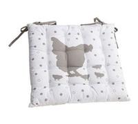 Aubry Gaspard - Galette de chaise en coton Poule Blanc G