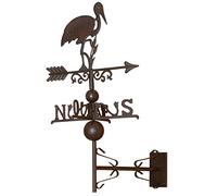 AUBRY GASPARD Girouette Cigogne avec Frise en Fonte