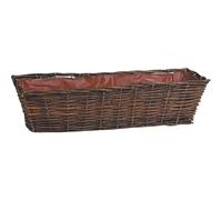 AUBRY GASPARD - Jardinière en Osier Brut Naturel - Métal et Doublure Plastique - Rectangulaire 60 x 17 x 15 cm - Idéale pour Aménagement Jardin - Poids 0,89 kg