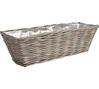 AUBRY GASPARD Jardinière en Osier Gris 50 x 16 x 15 cm