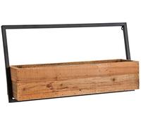 AUBRY GASPARD - Jardinière Murale Lofty - Bois Recyclé Métal Noir - Doublée Plastique - Ext. 64 x 16 x 33 cm - Int. 57 x 13 x 12 cm - Idéale Décoration Intérieure