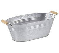 Jardinière - AUBRY GASPARD - Zinc et bois - Ovale - 40.5x20x14cm - 10L