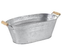 AUBRY GASPARD Jardinière Ovale Zinc et Bois Petit modèle