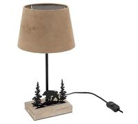 AUBRY GASPARD Lampe en métal et bois décor Forêt 1 ours + 2 sapins