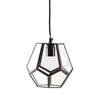 AUBRY GASPARD - Lampe Suspension Laiton et Verre Forme Diamant - Format 18 x 18 x H 170 cm - Câble 150 - Culot E27 Max 40W - Voltage 220-240V - Vendu à la pièce