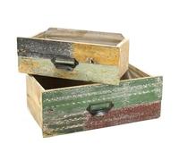 AUBRY GASPARD - Lot de 2 corbeilles tiroirs Bois recyclé