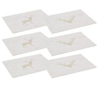 AUBRY GASPARD - Lot de 6 Sets de Table en Feutrine - Motifs Cerfs - 45 x 35 x 0.5 cm - Idéal Décoration de Table - Parfait Dîners Festifs et Quotidiens - Collection Élégante