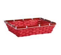 AUBRY GASPARD - Manne en Bambou Teinté Rouge 32X23X7 cm - Accessoire Décoratif Éco-Responsable - Rangement Polyvalent - Finition Durable - Facile À Entretenir - Rouge - 32X23X7 cm