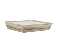 AUBRY GASPARD - Manne en Carton Déco Bois Naturel - Grande Taille 36X27X7 cm - Design Écologique Imitation Bois - Idéale pour Présentation De Produits - Couleur Naturelle - Taille Grande