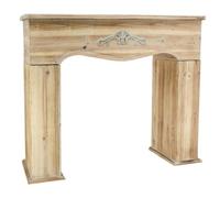 AUBRY GASPARD - Manteau de Cheminée Pin Naturel Montagna - Motif Sculpté - 100x35x86 cm - Intérieur 65x65 cm - Kit - pour Insert Décoratif - 10,5 kg - Décoration Intérieure Chaleureuse