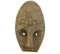 AUBRY GASPARD - Masque Ethnique Bois Teinté Gris - Finition Patinée - 28x9x47 cm - Poids 2.40 kg - Décoration Murale Sculptée - Ajoute Touche Culturelle et Artistique à Votre Intérieur