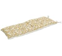 AUBRY GASPARD - Matelas en Coton Imprimé Fleurs Vintage Jaunes et Blancs - 80% Coton Recyclé, 20% Polyester - 120 x 40 x 4 cm - Idéal pour Chambre d'enfant, Banc ou Canapé en Palettes - Poids 3,6 kg