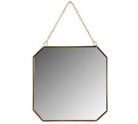 AUBRY GASPARD - Miroir Carré en Métal Laqué Doré - Hauteur 19.5 cm x Longueur 19.5 cm - Finition Élégante - Livré Monté - Poids 0.32 kg - Idéal pour Décoration Intérieure Sophistiquée