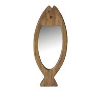 AUBRY GASPARD - Miroir en Paulownia Recy orme de Poisson - Finition Naturelle - Verre 31 x 17 cm - Longueur 23 x Hauteur 59 x Profondeur 2 cm - Collection Nemo - Livré Monté - Poids 1,13 kg