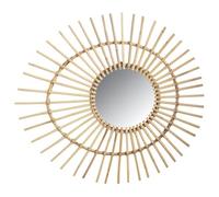 AUBRY GASPARD - Miroir en Rotin Oeuf - Dimensions 73 x 67 cm - Design Élégant et Tendance - Léger et Facile à Accrocher - Parfait pour Intérieur Lumineux et Chaleureux - Idéal pour Salon ou Entrée
