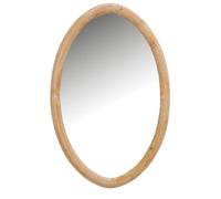 AUBRY GASPARD - Miroir Ovale en Pin Naturel - Longueur 66 cm x Largeur 42.5 cm x Profondeur 5 cm - Verre 36 x 58 cm - À Fixer au Mur - Élégance et Simplicité pour Décoration Intérieure