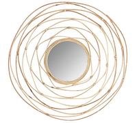 AUBRY GASPARD - Miroir Rotin Crazzy - Rotin Naturel - Ø Total 80 cm - Ø du Verre 28 cm - Léger et Élégant - Parfait pour Ajouter Une Touche Bohème à Votre Intérieur