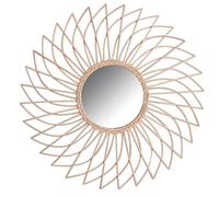 AUBRY GASPARD - Miroir Spirale en Rotin Naturel - Ø 70 cm - Moelle de Rotin - Léger et Élégant - Parfait pour Ajouter Une Touche Naturelle et Bohème à Votre Intérieur - Poids 1.9 kg
