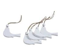 Aubry Gaspard - Oiseaux à suspendre en bois blanchi (Lot de 5) Blanc G