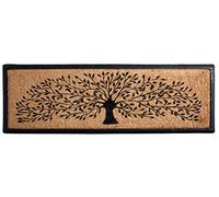 AUBRY GASPARD - Paillasson Arbre en Coco Naturel Noir - Antidérapant en Latex - Dimensions 120 x 40 x 2 cm - Motif Arbre - pour Usage Intérieur ou Extérieur - Fibre de Coco Résistante