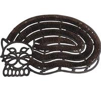 AUBRY GASPARD - Paillasson Chat en Fonte et Coco - Longueur 60 cm x Profondeur 37 cm - Design Original et Tendance - Idéal pour Entrée Extérieure ou Intérieure - Solide - Facile à Entretenir