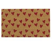 AUBRY GASPARD Paillasson Coco intérieur extérieur 75 x 45 cm Coeurs imprimés Rouges
