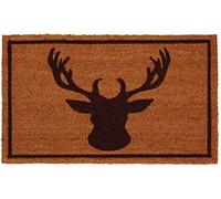 AUBRY GASPARD Paillasson Coco intérieur extérieur 75 x 45 cm Tête de cerf encadrée
