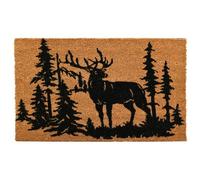 AUBRY GASPARD - Paillasson Coco Intérieur Extérieur avec Inscriptions Cerfs en Forêt - Envers Latexé Antidérapant - Design Charmant pour Une Entrée Accueillante - 75 x 75 cm