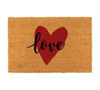 AUBRY GASPARD - Paillasson Coco Intérieur Extérieur avec Inscriptions Love - Envers Latexé Antidérapant - Design Charmant pour Une Entrée Accueillante - 40 x 60 cm