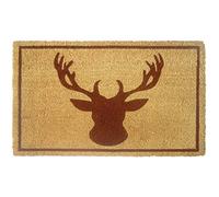AUBRY GASPARD Paillasson Coco intérieur extérieur 75 x 45 cm Tête de cerf encadrée