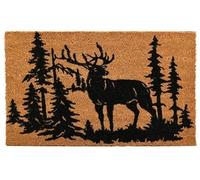 AUBRY GASPARD - Paillasson Coco Intérieur Extérieur Cerfs en Forêt - Fibres de Coco et Envers Latexé - Dimensions 75 x 45 x 1.5 cm - Poids 2.03 kg - Élégant - Parfait pour Entrée Maison